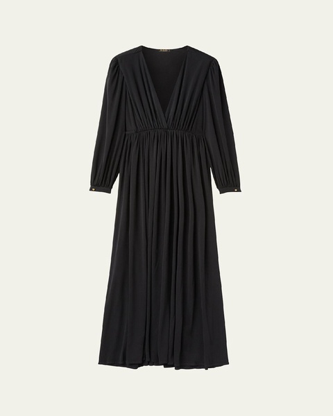 Bianca Jersey Puff-Sleeve Maxi Dress