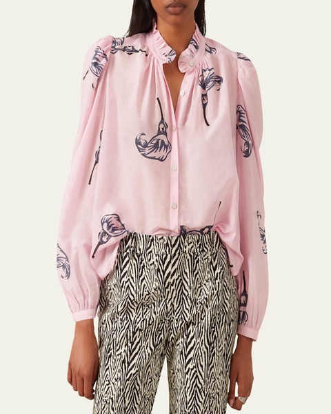 Annabel Long-Sleeve Calla Lily Shirt