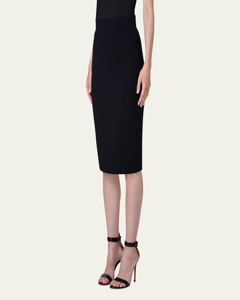 Wool Double-Face Midi Pencil Skirt