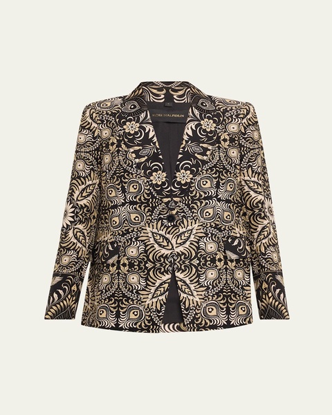 Sarai Floral-Print Single-Button Jacket