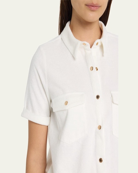 Tori Button-Front Short-Sleeve Shirt