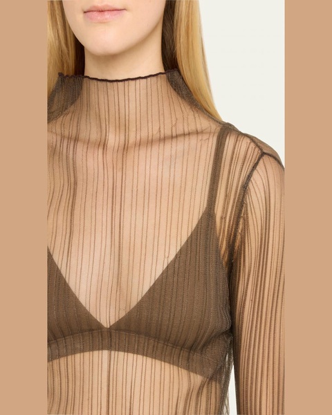 Modern Mist Translucent Ribbed Turtleneck