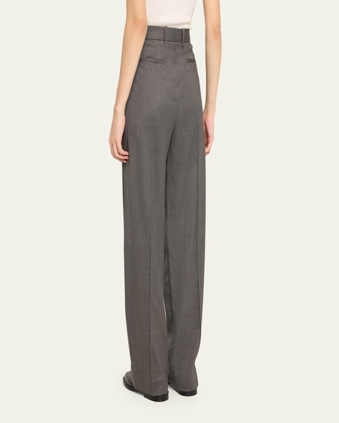 Straight-Leg Trousers with Front Slit