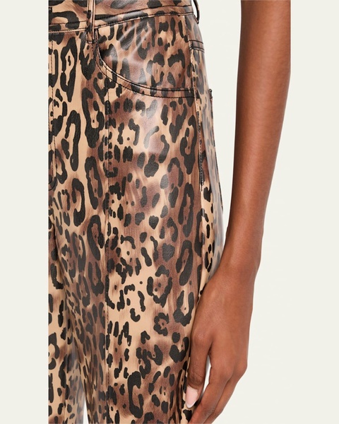 Leopard Faux Leather Pants