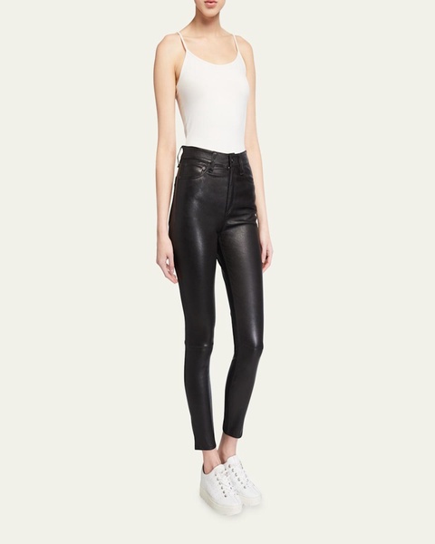 Nina Leather High-Rise Pants