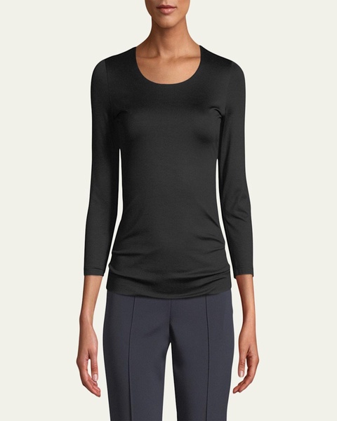 Fitted 3/4-Sleeve Stretch-Jersey Top