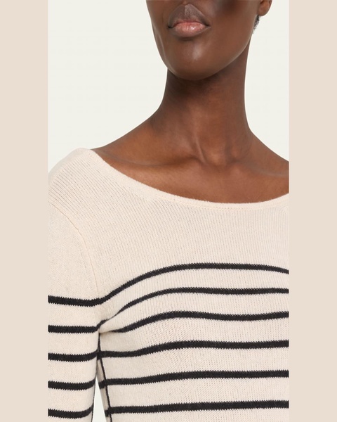 Stripe Scoop Back Cashmere Top