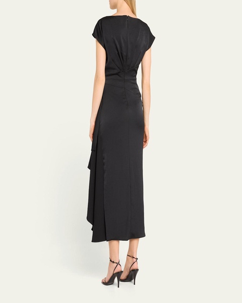 Florence Draped Short-Sleeve Midi Dress