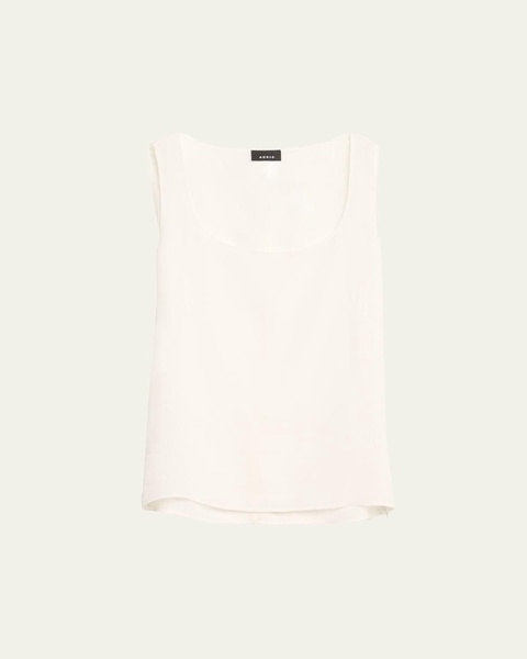 Scoop-Neck Silk Georgette Tank Top