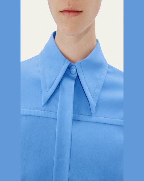 Bias Seamed Button Up Blouse