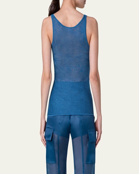 Silk Knit Grid Tank Top