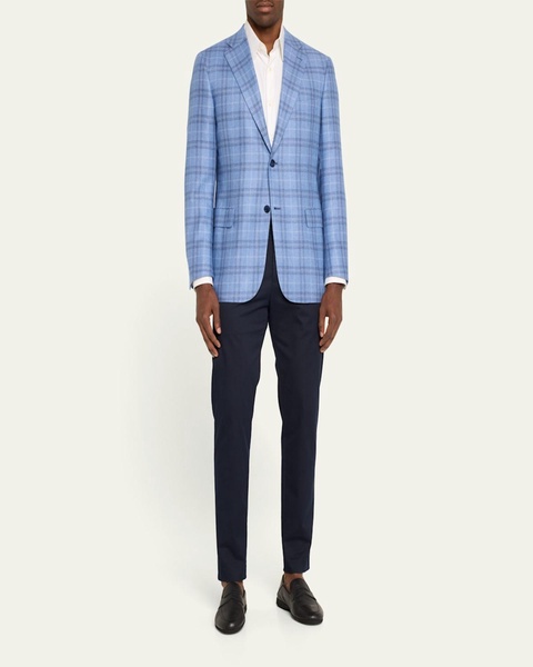 Men's Silk-Cashmere Plaid Sport Coat