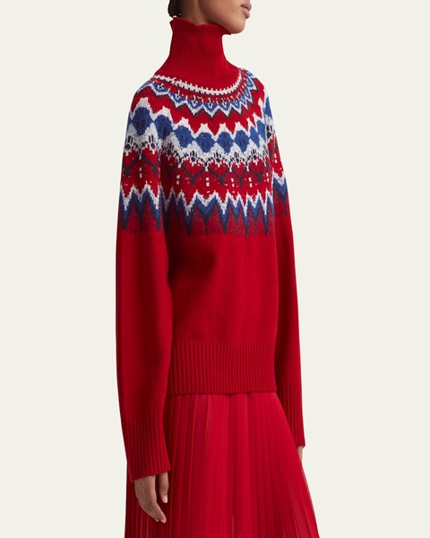 Soleil Fair Isle Wool Turtleneck Sweater