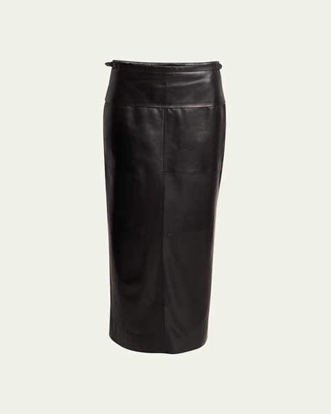 Adriana Paper Leather Maxi Skirt