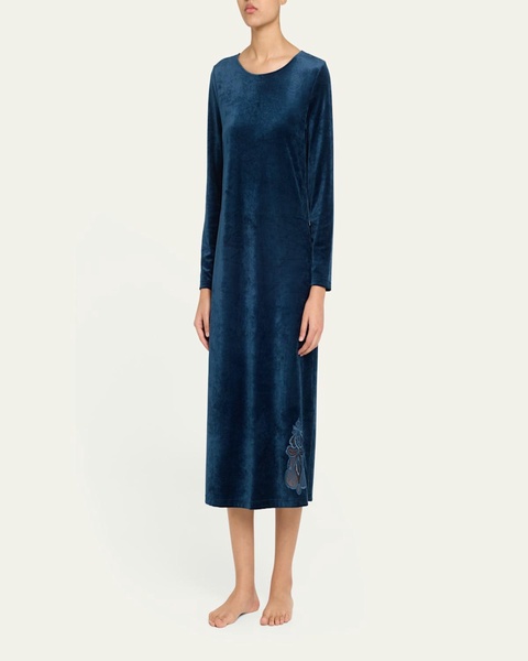 Favourites Lace-Inset Velvet Nightgown