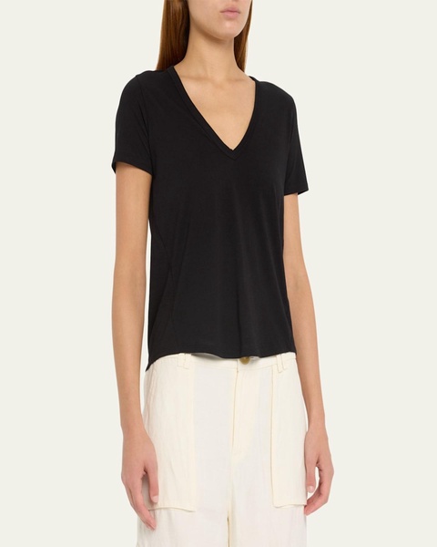 Cindy V-Neck Short-Sleeve Pima Cotton Tee