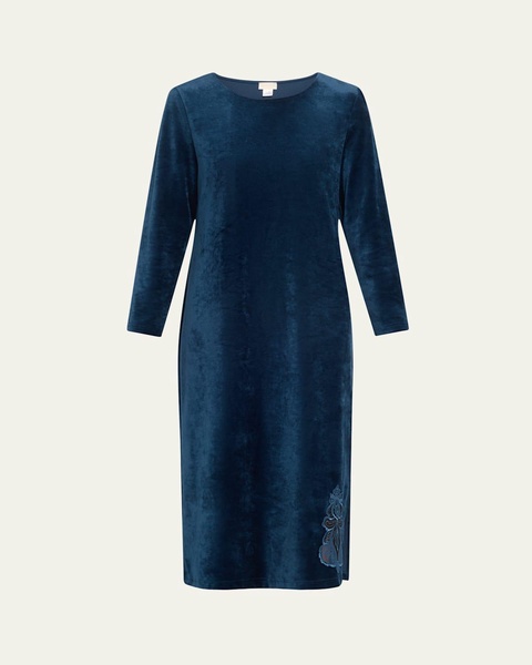 Favourites Lace-Inset Velvet Nightgown