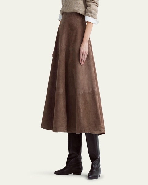 Varda Suede Midi Skirt