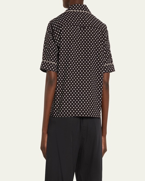 Polka Dot Poplin Camp Shirt