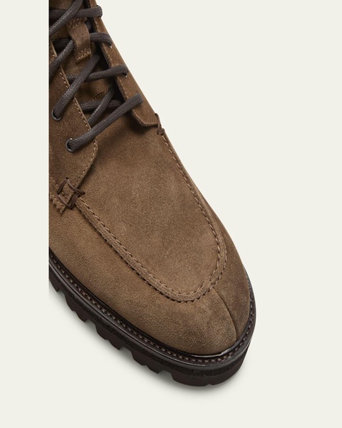 Men's Fortino Weatherproof Suede Zip Combat Boots