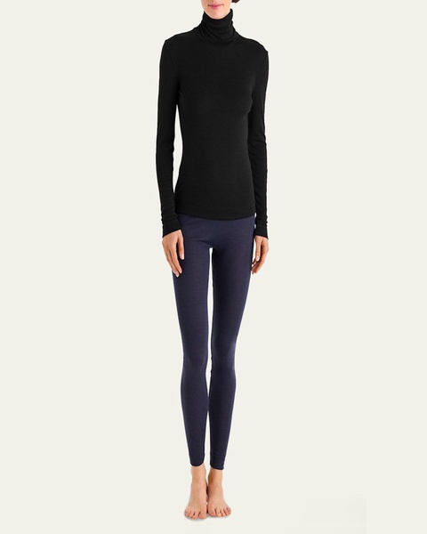 Silk-Cashmere Turtleneck Top