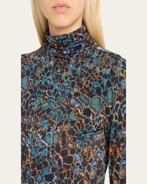 Aurelia Printed Turtleneck Long-Sleeve Top