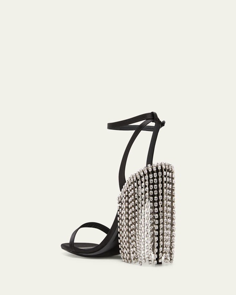 Crystal Fringe Ankle-Strap Sandals