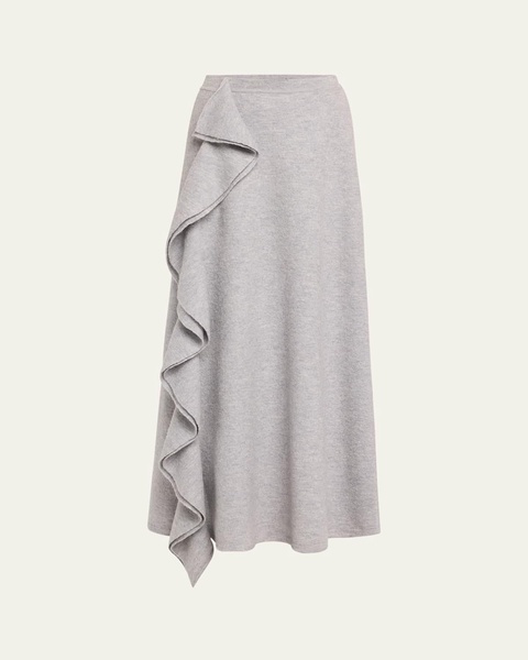 Mireya Ruffled Wool Maxi Skirt