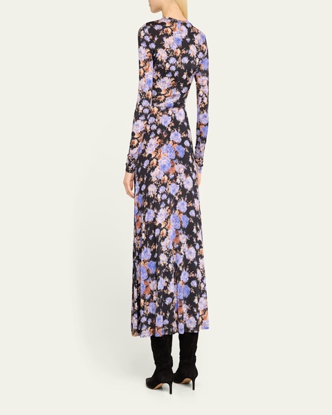 Naia Printed Jersey Long-Sleeve Maxi Dress