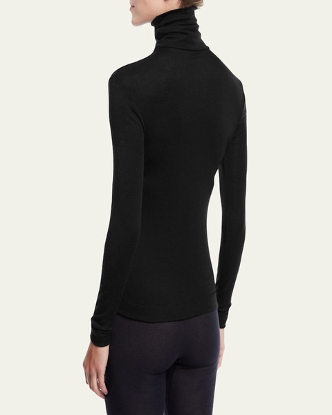 Silk-Cashmere Turtleneck Top