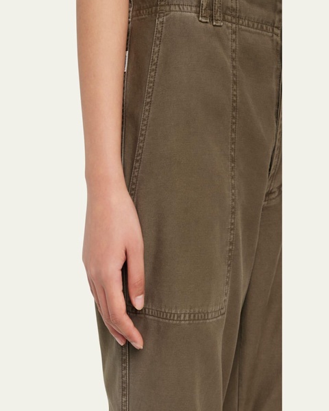 Agnit Sateen Cropped Utility Trousers