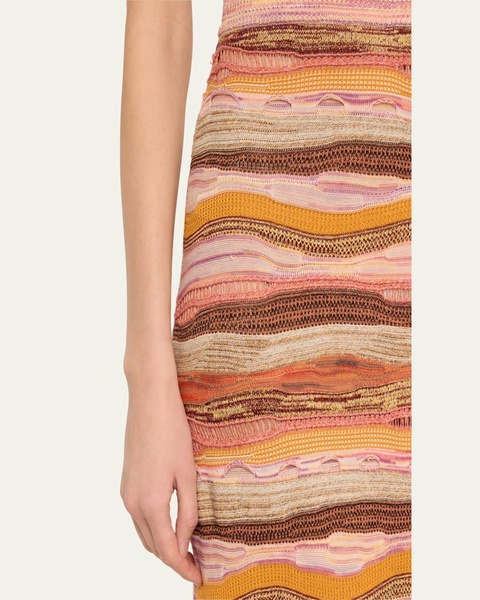 Rosen Multicolor Knit Maxi Skirt