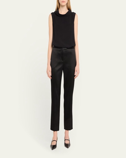 Todd Pleated Satin Pants