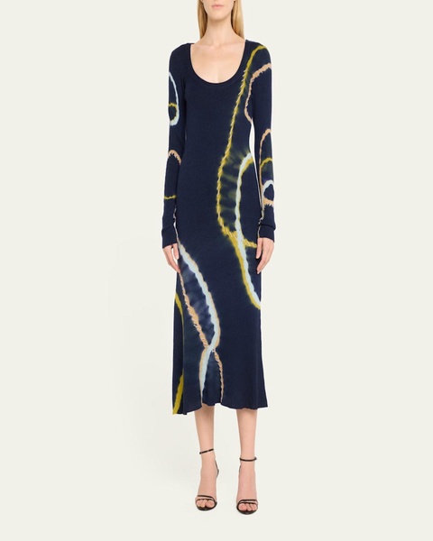 Tie-Dye Cashmere Wool Sweater Dress