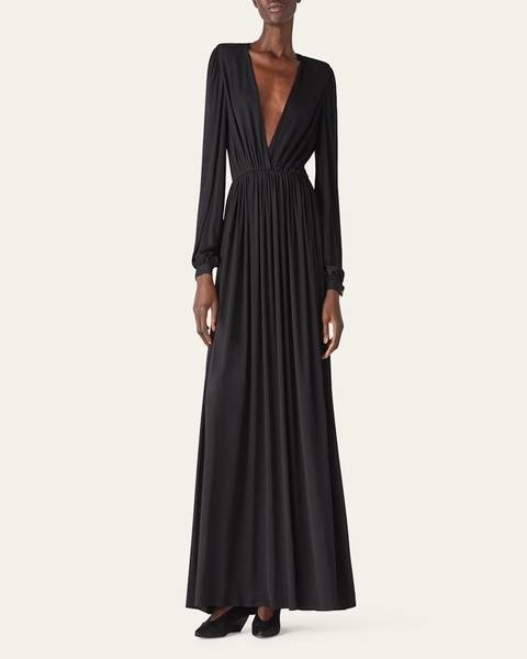 Bianca Jersey Puff-Sleeve Maxi Dress