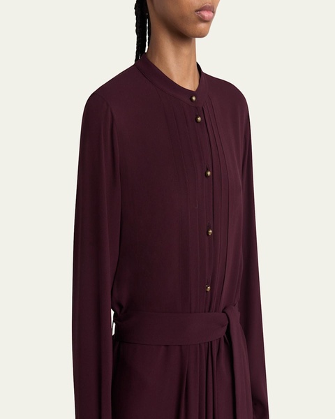 Hattie Sable Silk Crepe Shirtdress