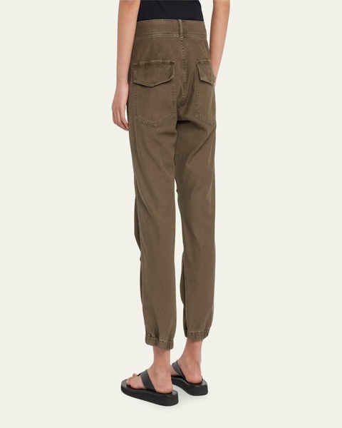 Agnit Sateen Cropped Utility Trousers