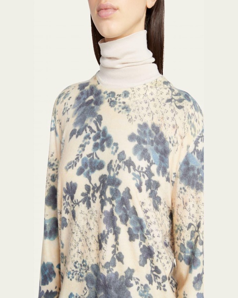 Blue Eyes Hill Floral Cashmere Sweater