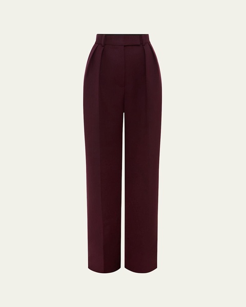 Tailored Wool Suiting Pleated Trousers