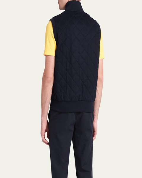 Men's Quilted Cashmere Reversible Vest