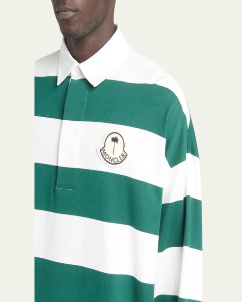 Moncler x Palm Angels Men's Block Stripe Polo Shirt