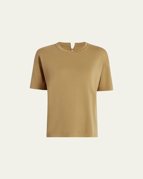 Luxe Seamed Cotton Short Sleeve T-Shirt