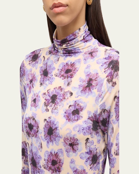 Aurelia Printed Turtleneck Long-Sleeve Top