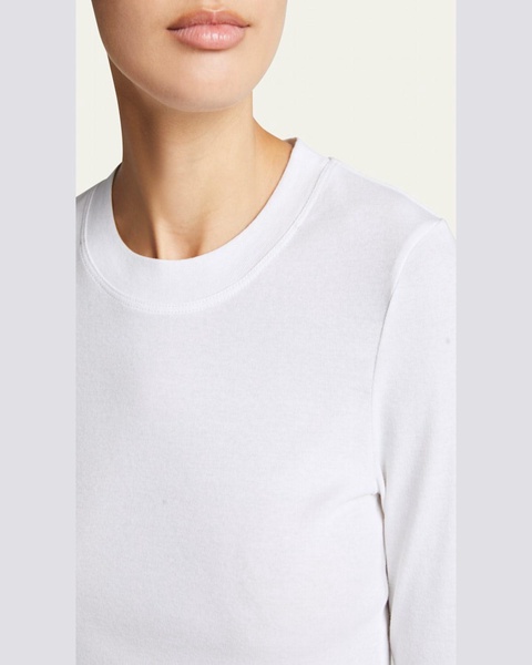 Cotton Cropped-Sleeve T-Shirt