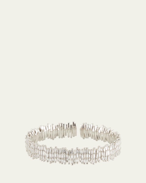 Classic Diamond Triple-Row Full Baguette Cuff Bracelet