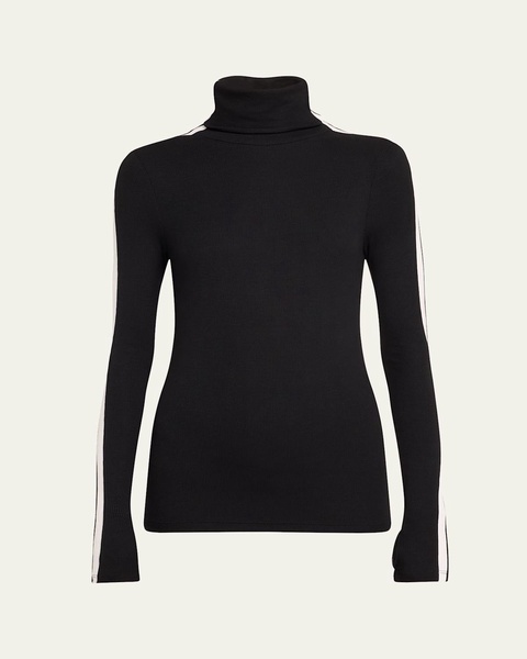 Jackson Rib-Knit Turtleneck Top