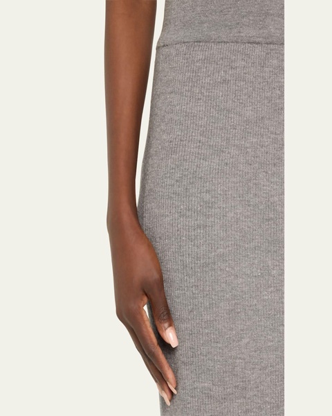 Metallic Body-Con Cashmere Midi Skirt