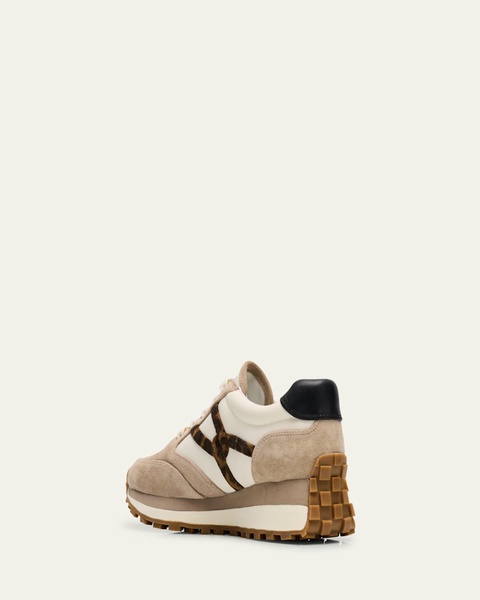 Valentina Suede Shearling Retro Sneakers