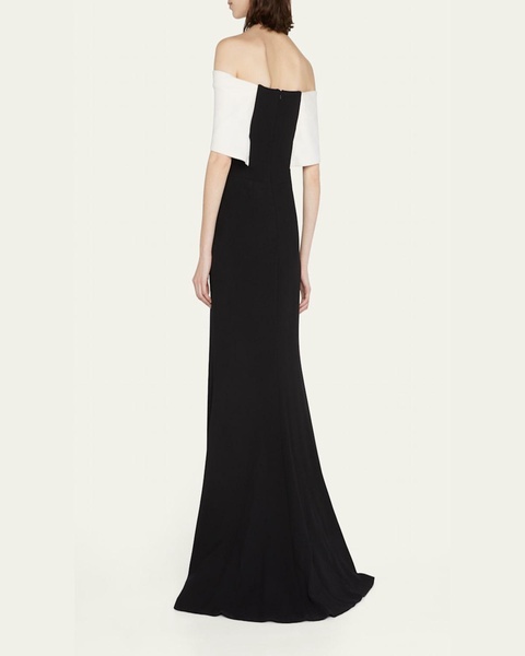 Off-the-Shoulder Two-Tone Gown