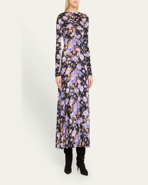 Naia Printed Jersey Long-Sleeve Maxi Dress